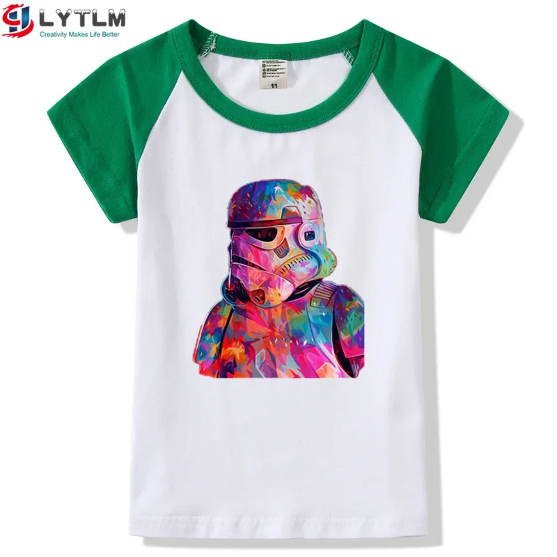 LYTLM/топы для маленьких девочек, детская одежда с Дартом Вейдером, футболки для мальчиков, Детская футболка vetement enfant fille, Звездные войны, Дарт Вейдер, Детская футболка для мальчиков - Цвет: DX Raglan Green