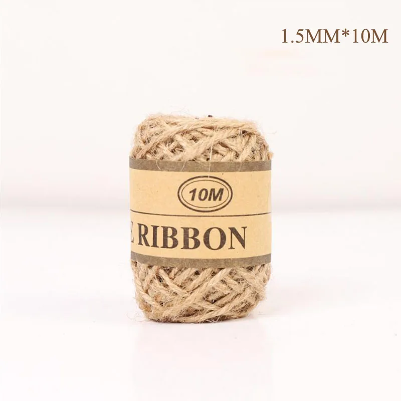 Jute Rope 10m Taoup 5 м/10 м имитация зеленых листьев плетеная пеньковая веревка деревенский Свадебный декор винтажные Свадебные аксессуары натуральный Toile De Jute - Цвет: Jute Rope 10m
