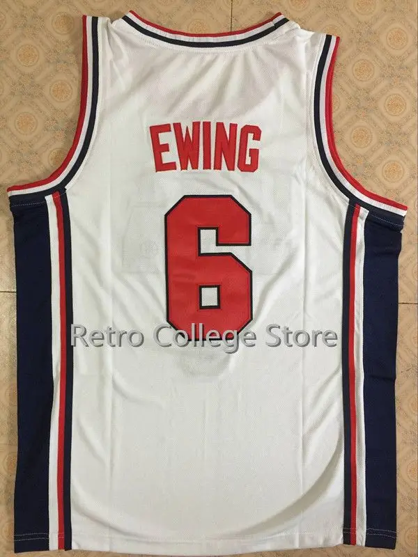 

#4 Christiasn Laettner #6 Patrick Ewing #7 Larry Bird #8 Scottie Pippen TEAM USA JERSEY Retro Basketball Jerseys stitched on