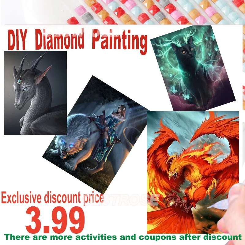 

Beauty and The Beast Diamond Painting Cross Stitch Kit Orange Red Peacock Can Be Customized Gifts for Bedroom and Living Room