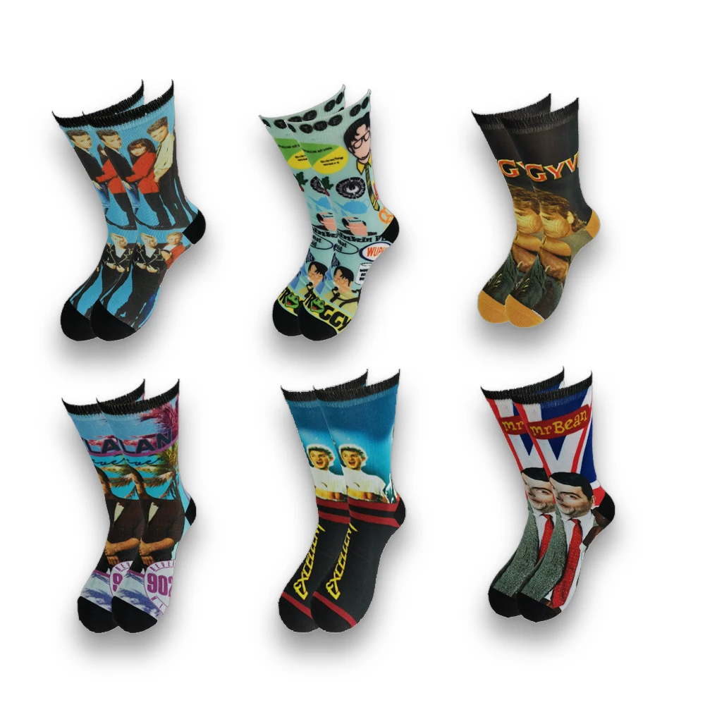 

Autumn and Winter Men and Women Sock Characters Printing The Middle Tube is Soft and Comfortable Skateboard Socks