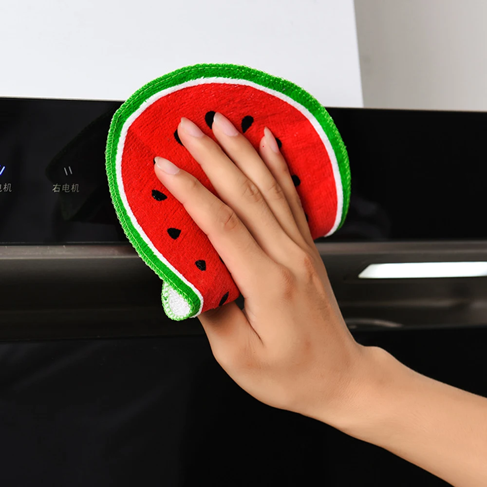 

Cute Fruit Kitchen Towel Kitchen Towels Dish Cloth Hanging Absorbent Soft Cleaning Wiping Rags Home Kitchen Cleaning Cloths