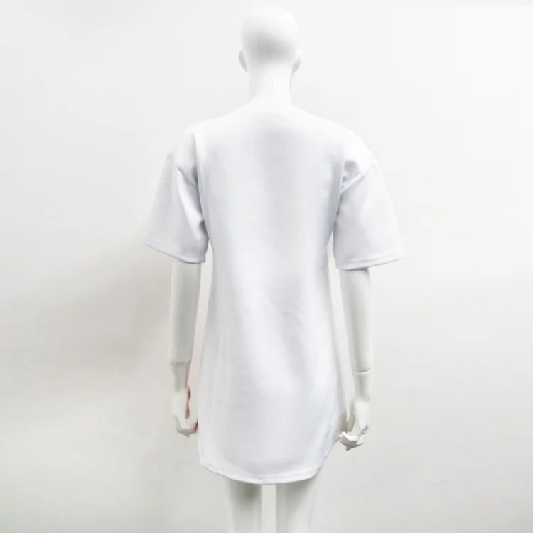 Женская футболка большого размера 2020 летняя свободная длинная с круглым вырезом