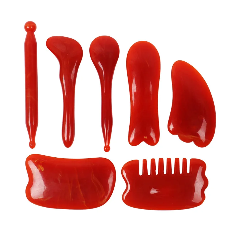 Агатовый красный гуаша доска массажный инструмент спа скребок для