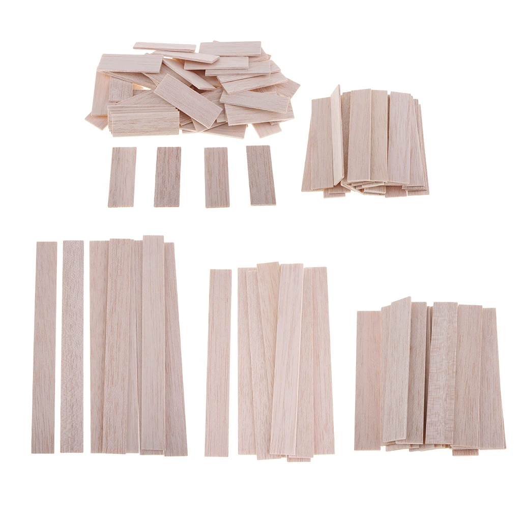 

50/20/10/30pcs Natural Unpainted Blank Balsa Wood Stick for DIY Model Making Woodcraft Hobbies Handmade Toys Accessories