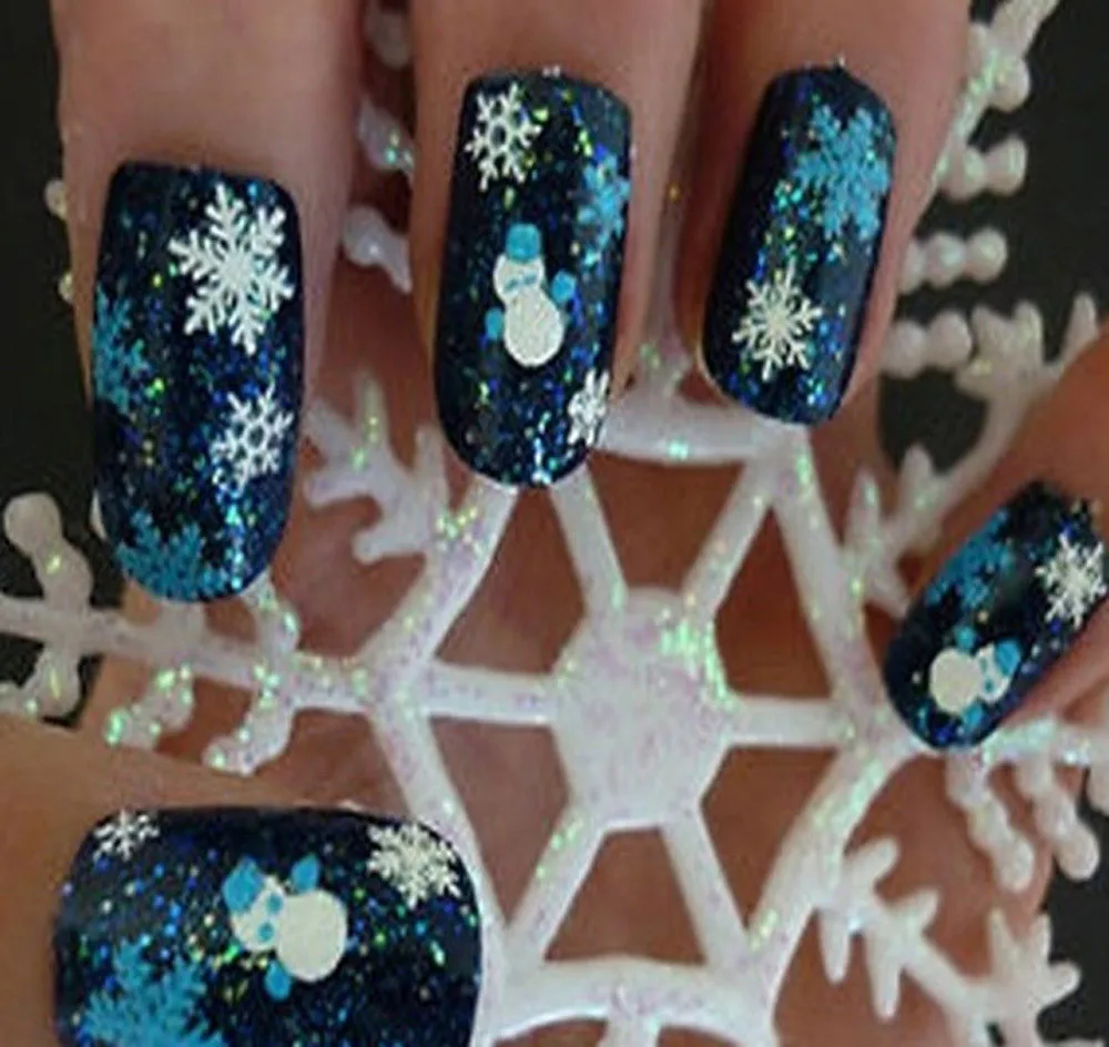 Рождественские переводные Наклейки для дизайна ногтей 3d Дизайн Маникюрные
