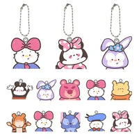 disney colors character resin keychain acrylic doll pendant key chain creative design gifts for children handmade jewelry fsd431