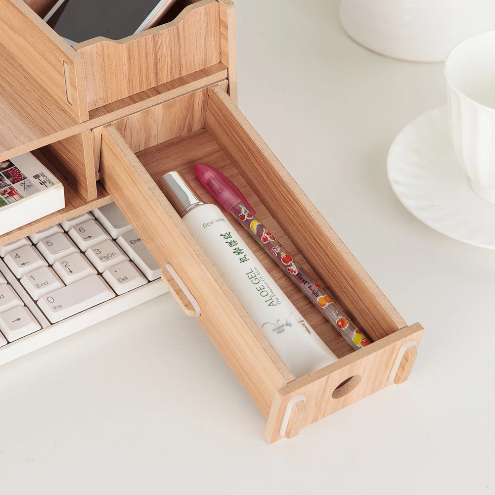 

Wooden LCD Desktop PC Monitor Riser Organizer Household Stands Desks Bedroom Accessories for iMac Laptop Computer