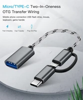 2 in 1 usb 3 0 otg adapter cable type c micro usb to usb 3 0 interface charging cable for smartphone tablet converter accessory