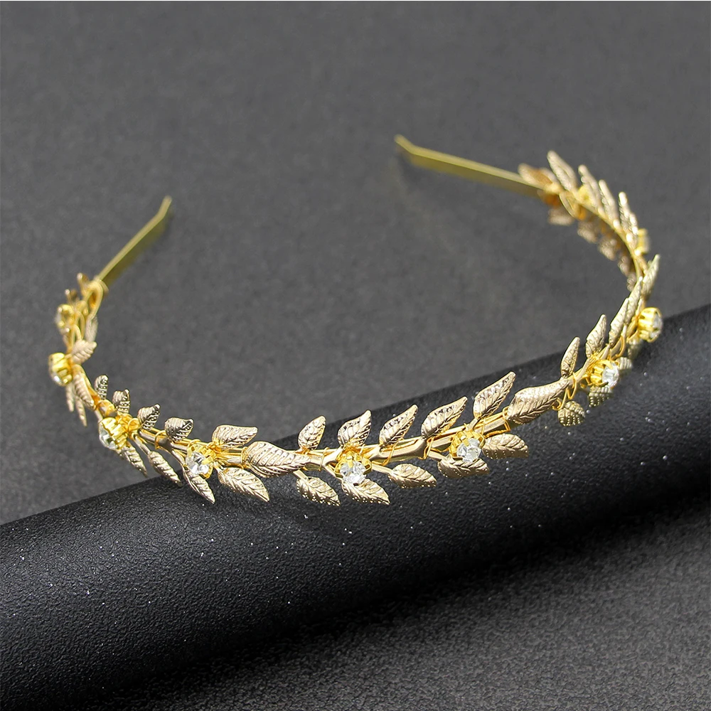 Винтажная тиара в виде листьев для свадебной вечеринки обруч волос невесты