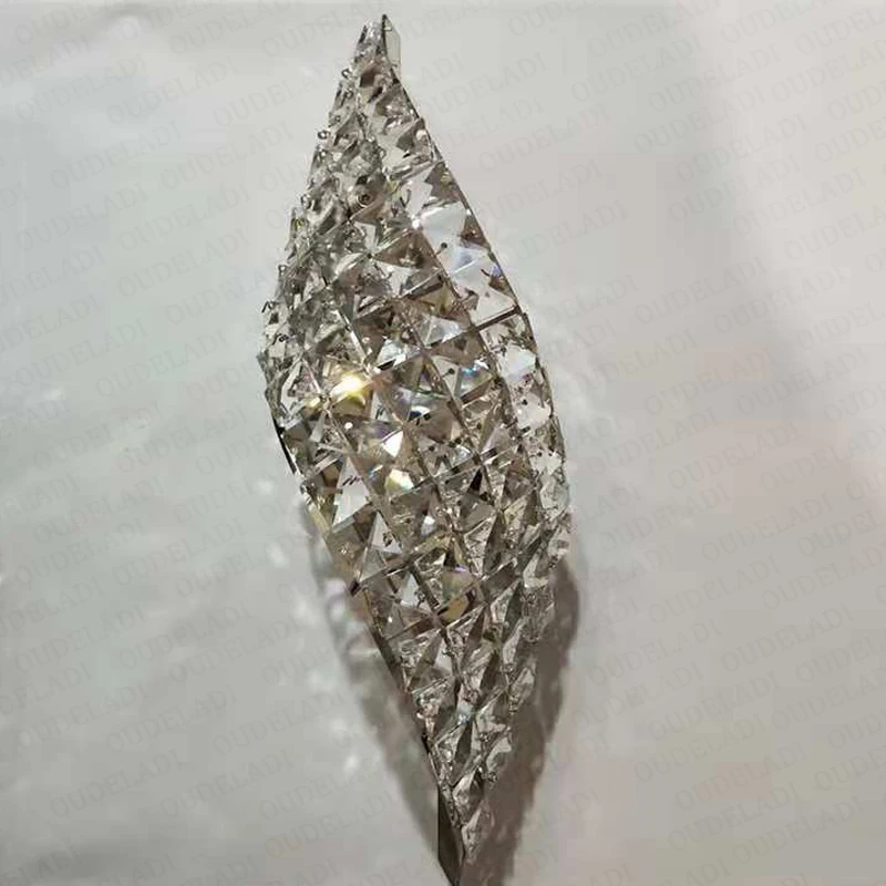 

Fashion simple modern wall lamp fashion living room bedroom bathroom creative G4 stainless steel crystal wall lamp