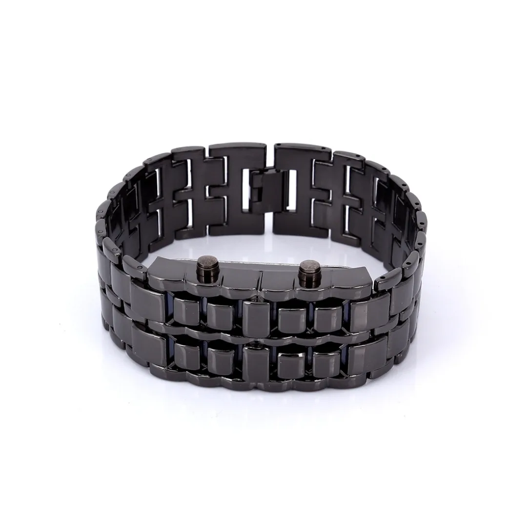 Lava Iron Samurai, мужские часы, роскошный ремешок из нержавеющей стали, светодиодный, мужские спортивные электронные часы, светодиодный, цифровые часы, reloj hombre