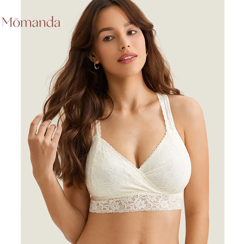 

MOMANDA Women's Pregnancy Bralette Bra Wire Free Lace Nursing Bra