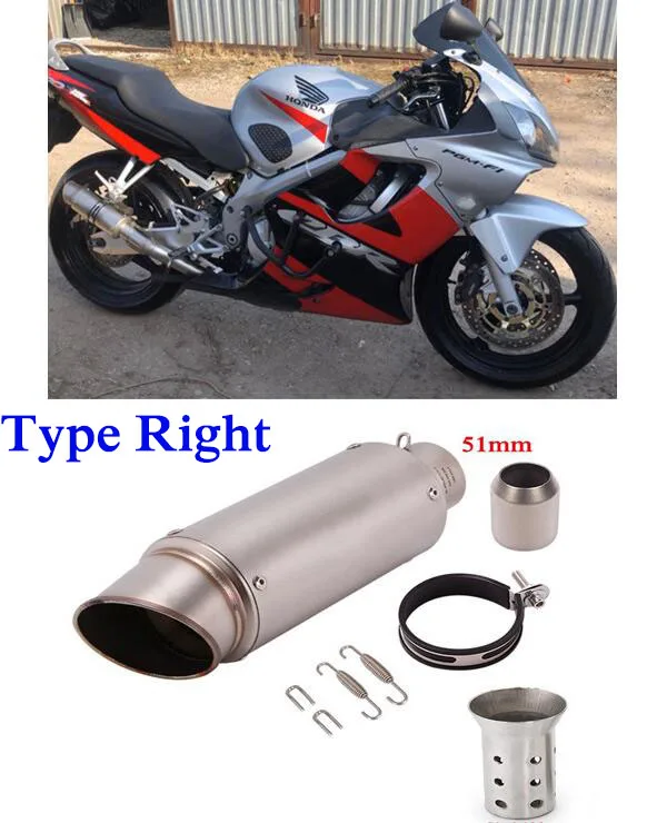 

38-51 мм правой и левой 6 видов стилей мотоцикл выхлопной дБ убийца изменить глушитель выхлопных газов для FZ6 CBR250 CB600 MT07 R6 ATV Dirt Pit Bike