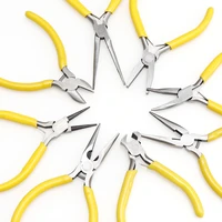 1pcs yellow diy long needle round nose jewelry pliers practical jewelry handmade tool jewelry pliers tools equipment kit