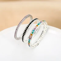 2022 simple cubic zirconia round ring for women wedding engagement party jewelry female accessories