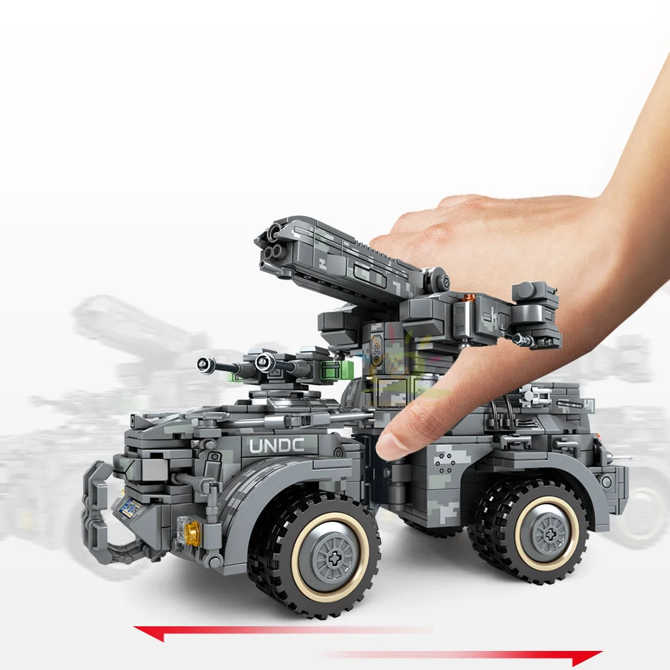 1112PCS Shanghai Fortress Self-propelled Artillery Building Blocks Military Tank Cannon DIY Children's Educational Toys | Игрушки и