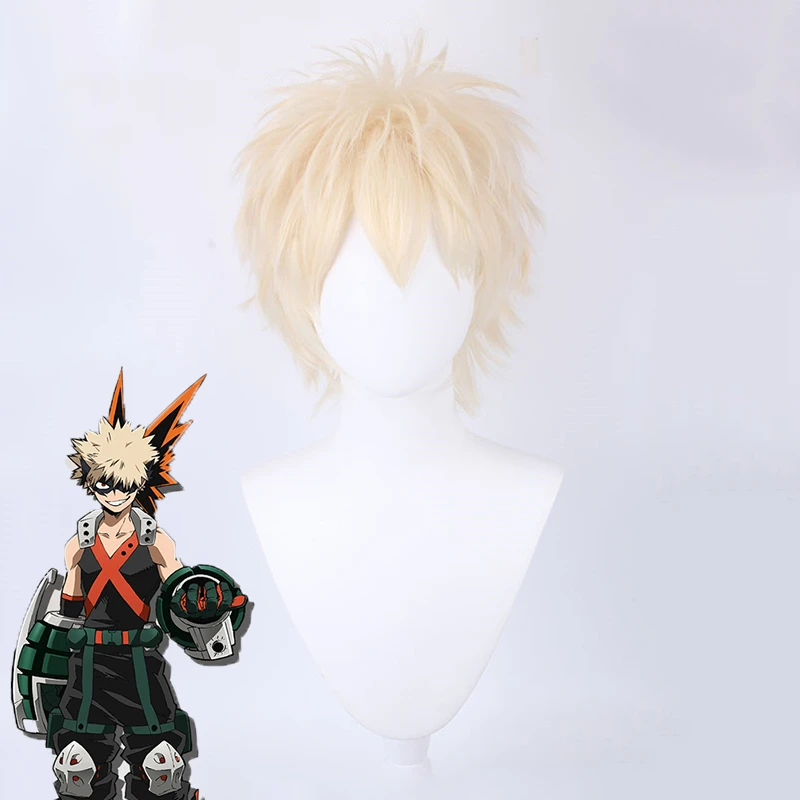 С героями из мультфильма Мой герой Академии Баку без Bakugou Katsuki Bakugo Косплэй парик