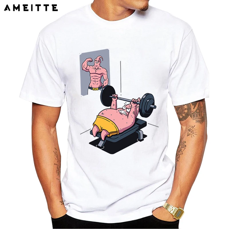 Забавная Мужская футболка для фитнеса с изображением Патрика звезды и бу