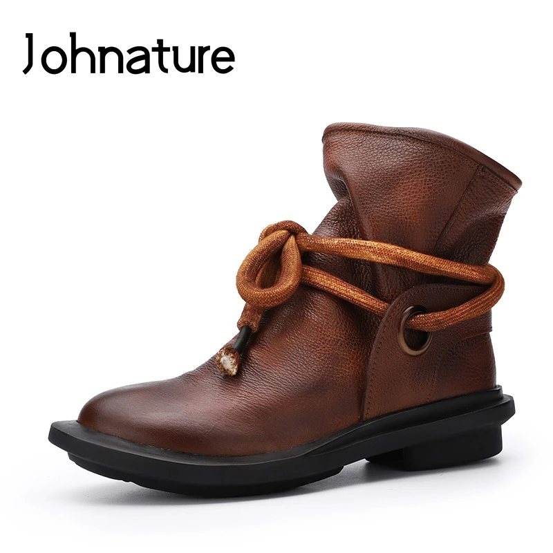 Johnature ботинки на платформе в стиле ретро Новинка 2019 года Осенняя женская обувь