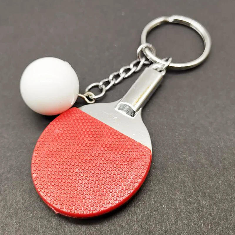 Table Tennis Ball Keychain Sports Souvenirs Simulation Racket Key Pendant Bag Ring Memento Fans Gifts | Спорт и развлечения