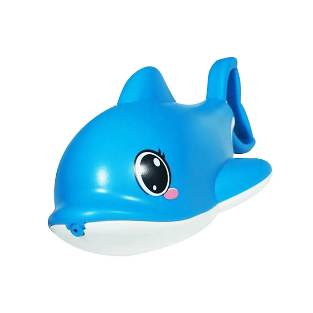 

1PC Water Spray Cartoon Dolphin Bath Shower Time Sprayer Pulling Type for Baby Blue