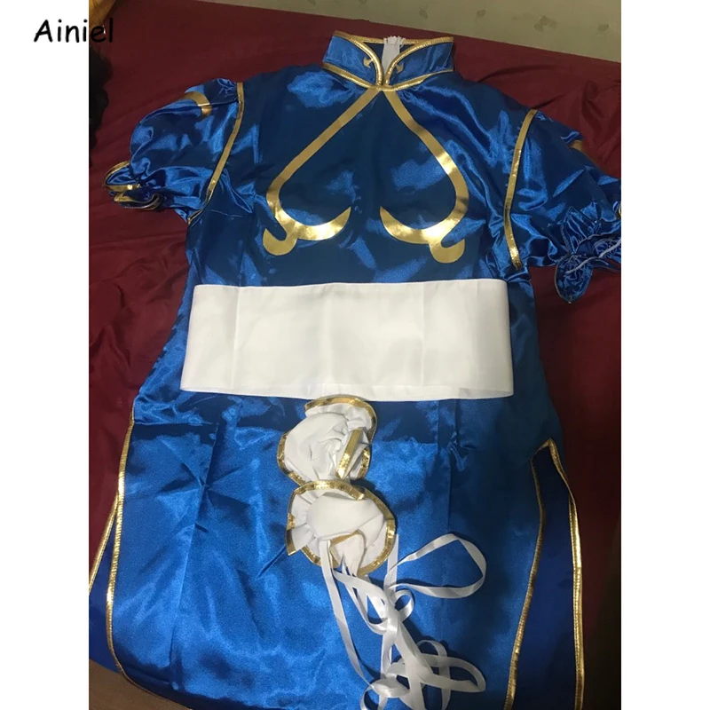 Игры Chun Li, костюм для косплея Sutorito Faita, синее сексуальное платье чонсам, пояс, головной убор, праздничная одежда на Хэллоуин, платье для женщин и девочек