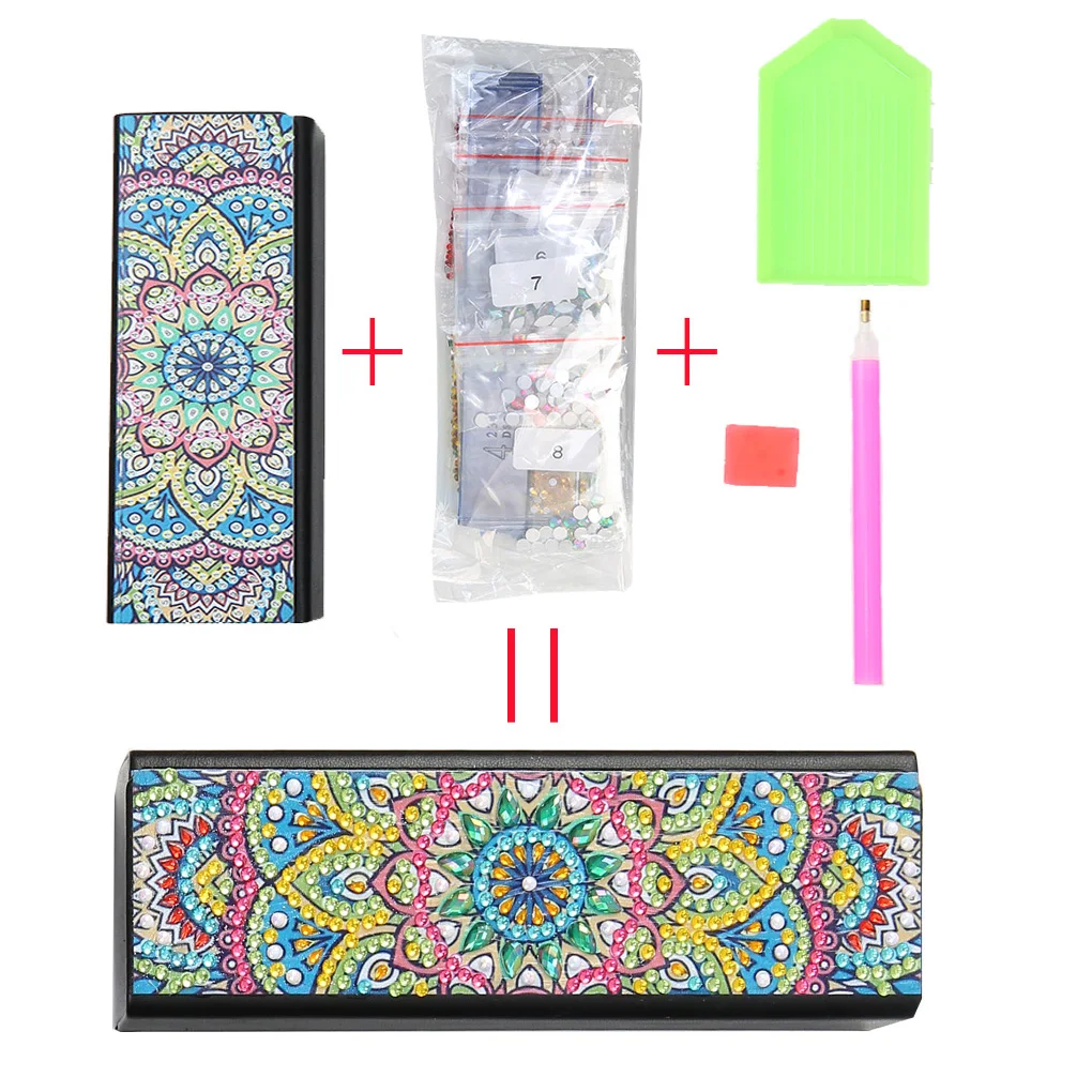 Чехол для очков с кристаллами вместительный футляр PU Железный органайзер