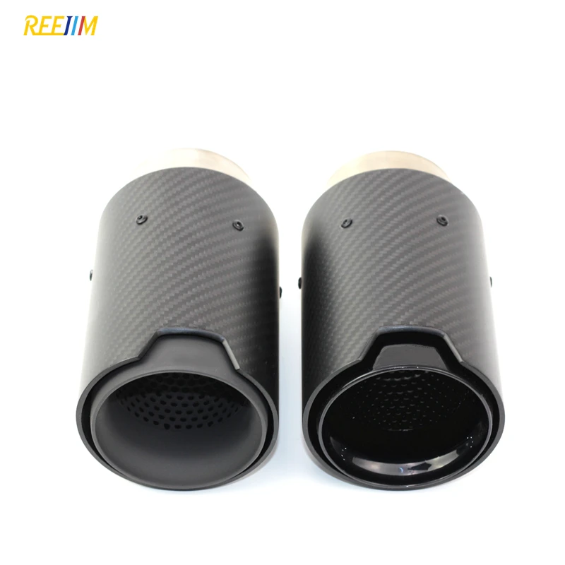 1 шт. черный наконечник на выхлопную трубу из углеродного волокна для стайлинга