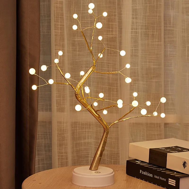 

1 Pcs Christmas Decorations 2022 Pearl Luminous LED Color Tree Lamp Room Courtyard Landscape Warm White