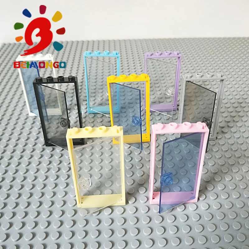 Бесплатная доставка! BEIMONGO строительный блок MOC 30179 * рама 1x4x6 для двери стекло рамы