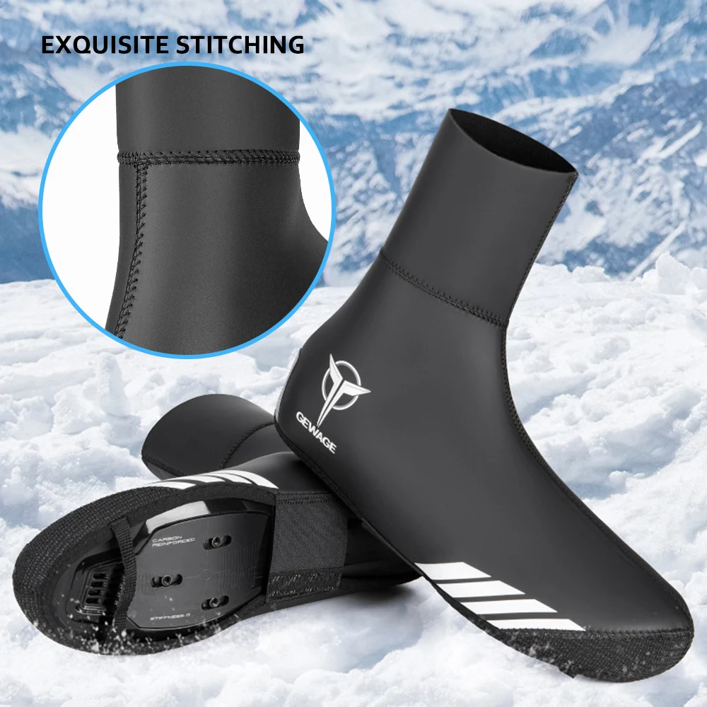 

Waterproof Bicycle Shoe Covers with Fleece Lining Thermal Cycling Road Bike Shoes Cover MTB Mountain Bike Overshoes Protector