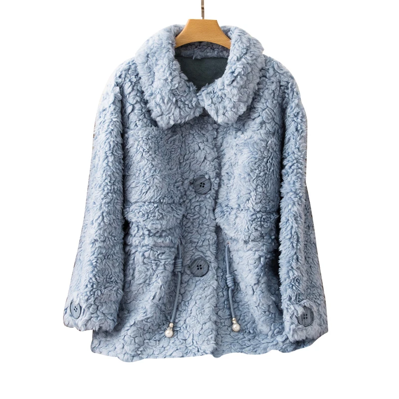 30 шерстяное пальто Тедди Женский Тренч пушистая поддельная зимняя куртка с