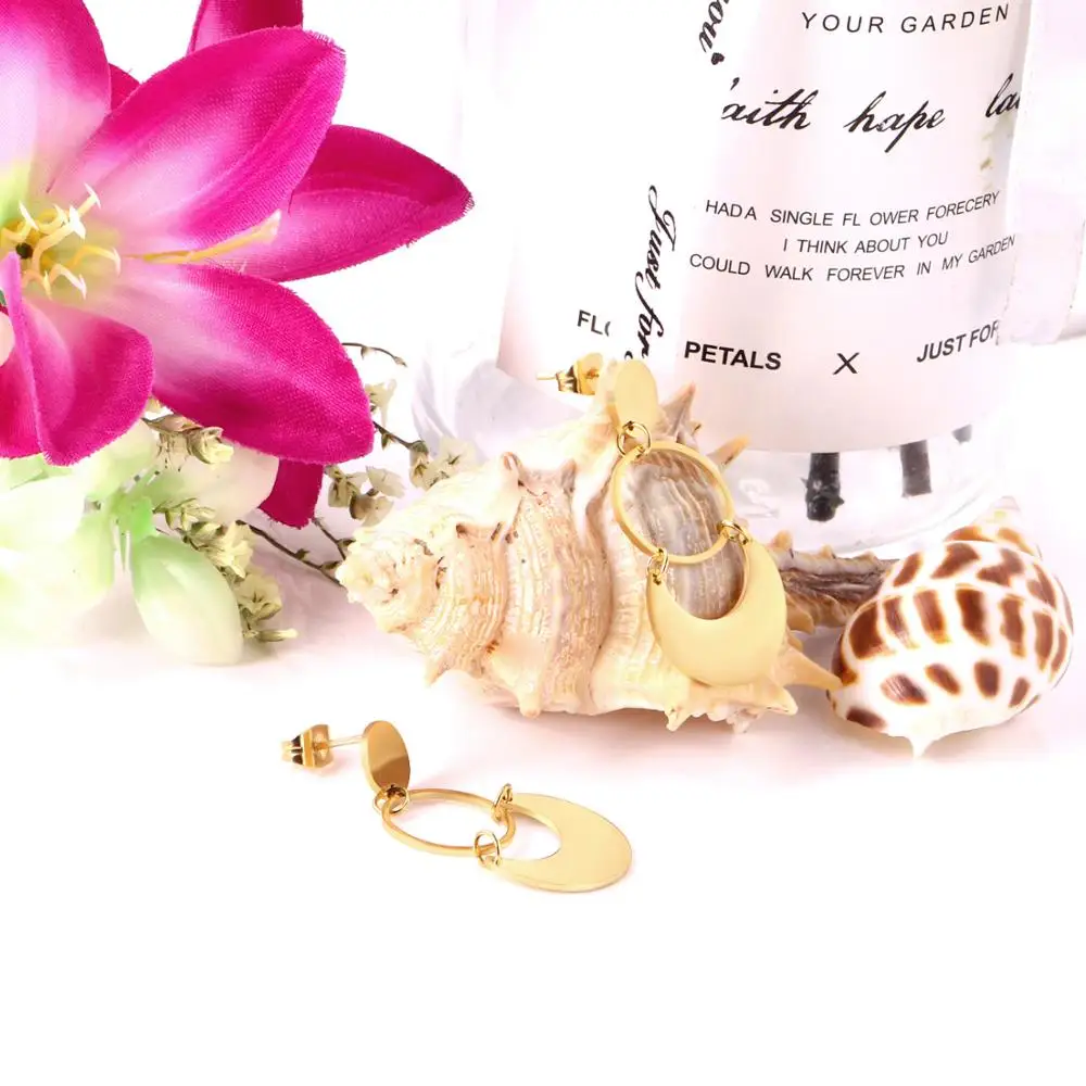 LUXUKISSKIDS ювелирные изделия висячие серьги из нержавеющей стали Круглые бриллианты