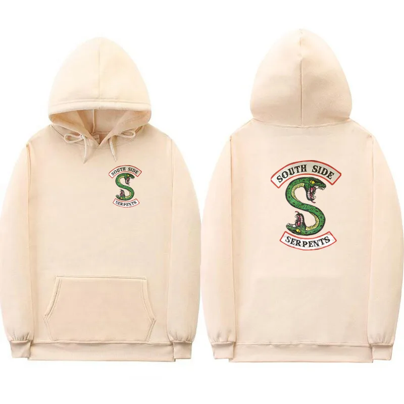 Beige-BK021 Южная сторона Serpents толстовка с капюшоном модный принт ривердейл толстовки женские уличный сверхразмерный Casaco Feminino пуловер Толстовка Sweatshirt - Цвет: Beige-BK021
