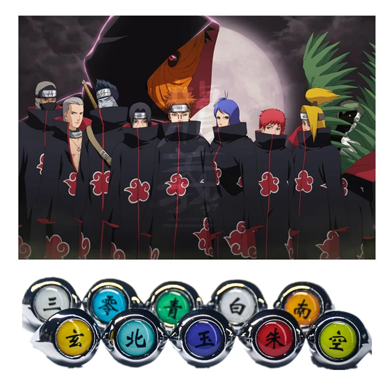 Аниме игрушки Akatsuki Косплей кольца Itachi Cos кольцо PP Pack 1 шт. Sasori Hidan Deidara Pein Кольца