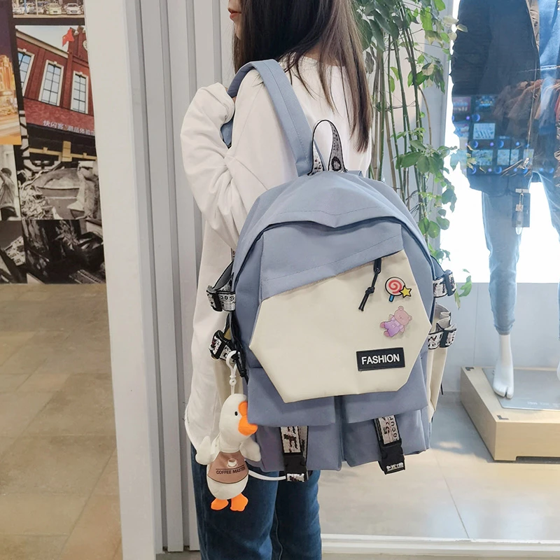 

Cute Women Large Capacity Backpack Canvas Female Schoolbag College Lady Laptop Backpacks Kawaii Girl Travel Book Bags