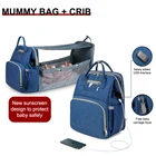 Сумка для подгузников для детской кроватки, многофункциональный водонепроницаемый рюкзак для ухода за ребенком, с USB-разъемом, для мам, коляски
