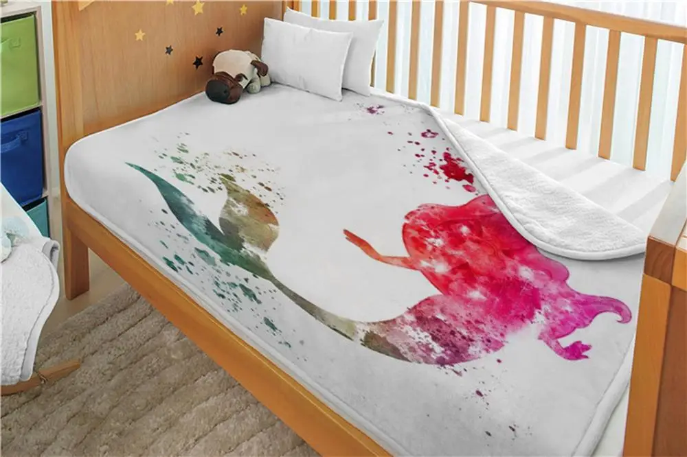 Одеяло из полиэстера и фланели OIMG плотное современное портативное трикотажное