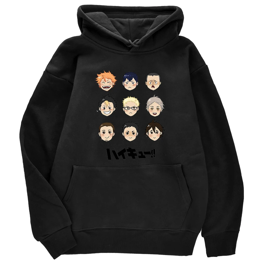

Худи Haikyuu мужское с японским принтом, модная зимняя толстовка с капюшоном, уличная Толстовка в стиле хип-хоп, флисовая уличная одежда с забав...