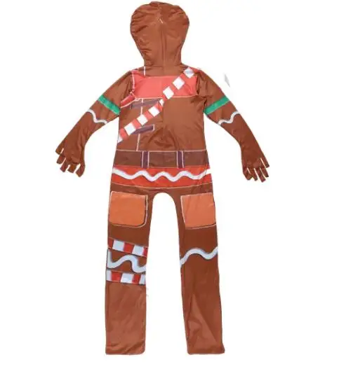 

Gingerbread kid Cosplay Costume Party Halloween Christmas Costume for Kids Brithday Gift Fancy Jumpsuits Mask