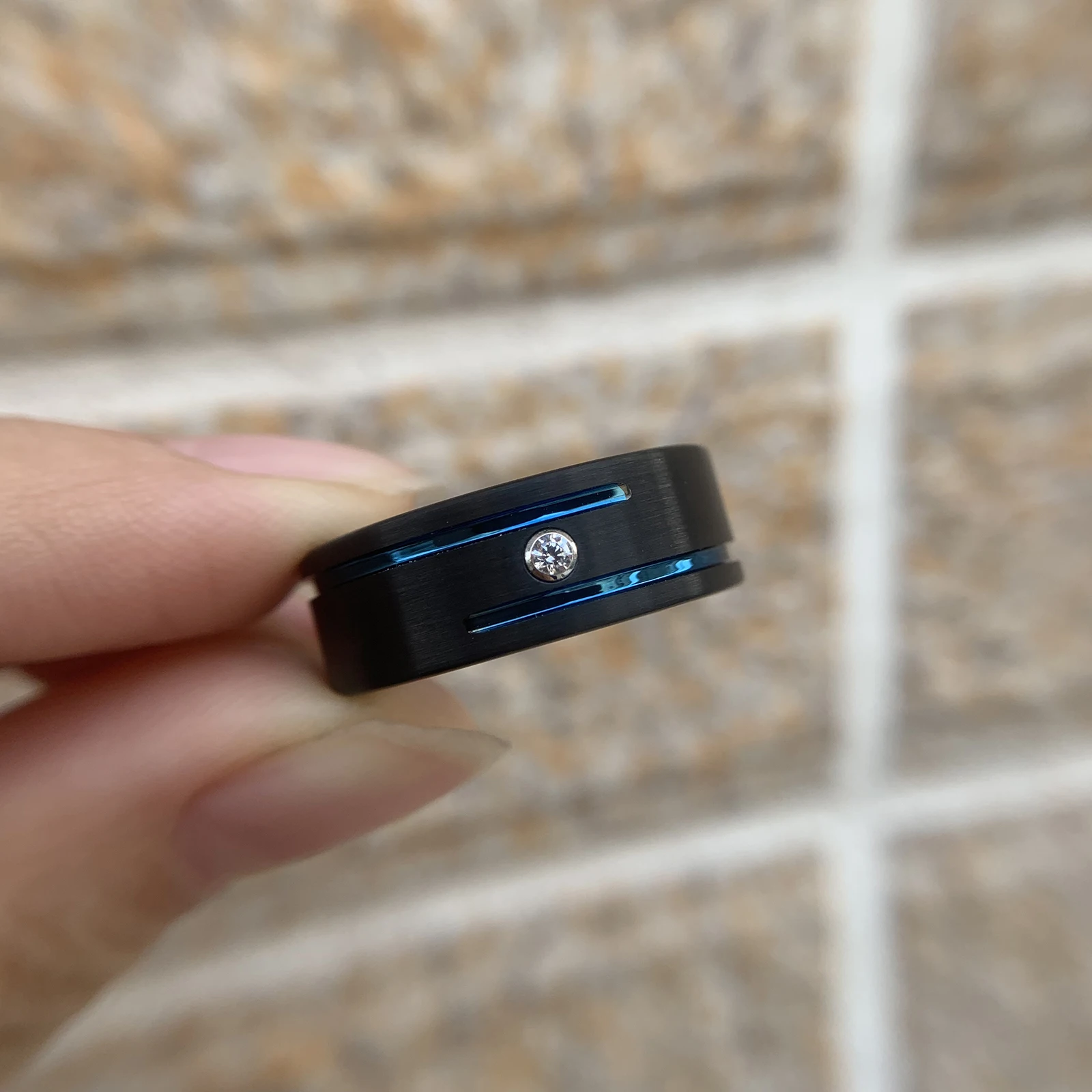 Новинка мужское очарование 8 мм черные вольфрамовые карбидные полосы синие