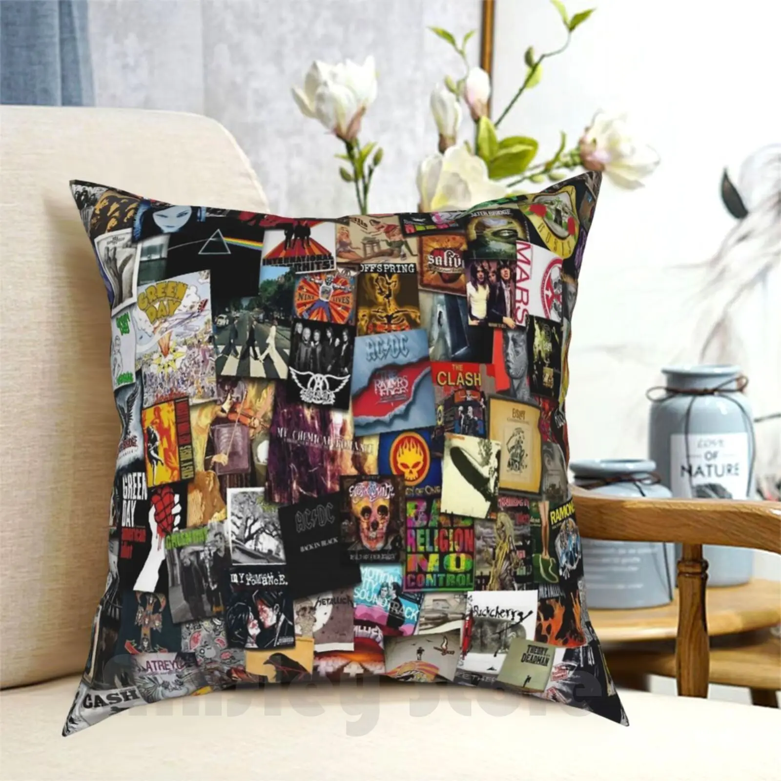 

In One Place Pillow Case Printed Home Soft DIY Pillow cover Music Album Band Bands Collage Mix