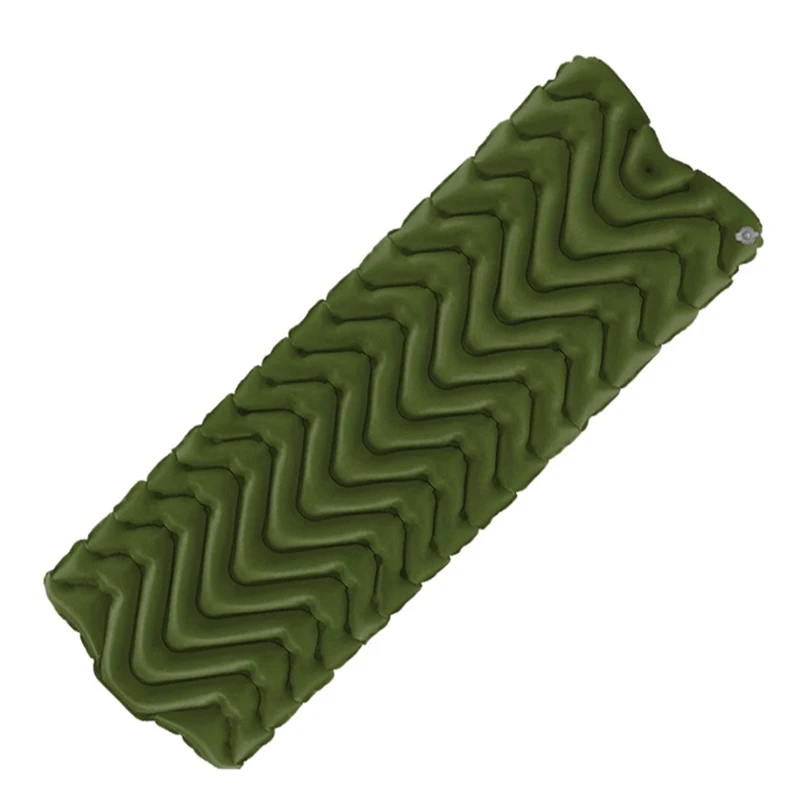 

2set Automatic Inflatable Sleeping Pad Tpu Camping Tent Inflatable Cushion Camping M-Type (Green&Black)