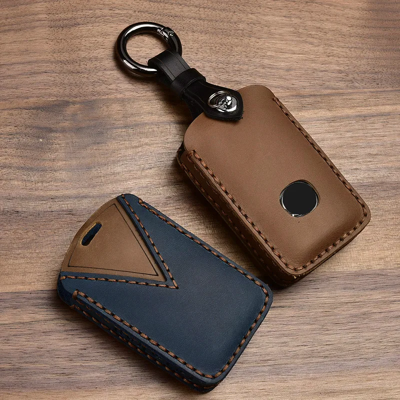 

Crazy Horse Leather Handmade Car Key Cover key Case For Mazda 3 Alexa CX4 CX5 CX8 2019 2020 3Button Remote Car Key