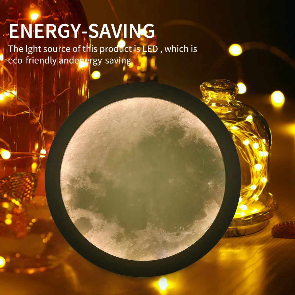 

LED Mirror Moon Lamp Romantic Cosmetics Makeup Hanging Bedroom Wall Decorative Night Light Hallway Wall Light Creative Gift