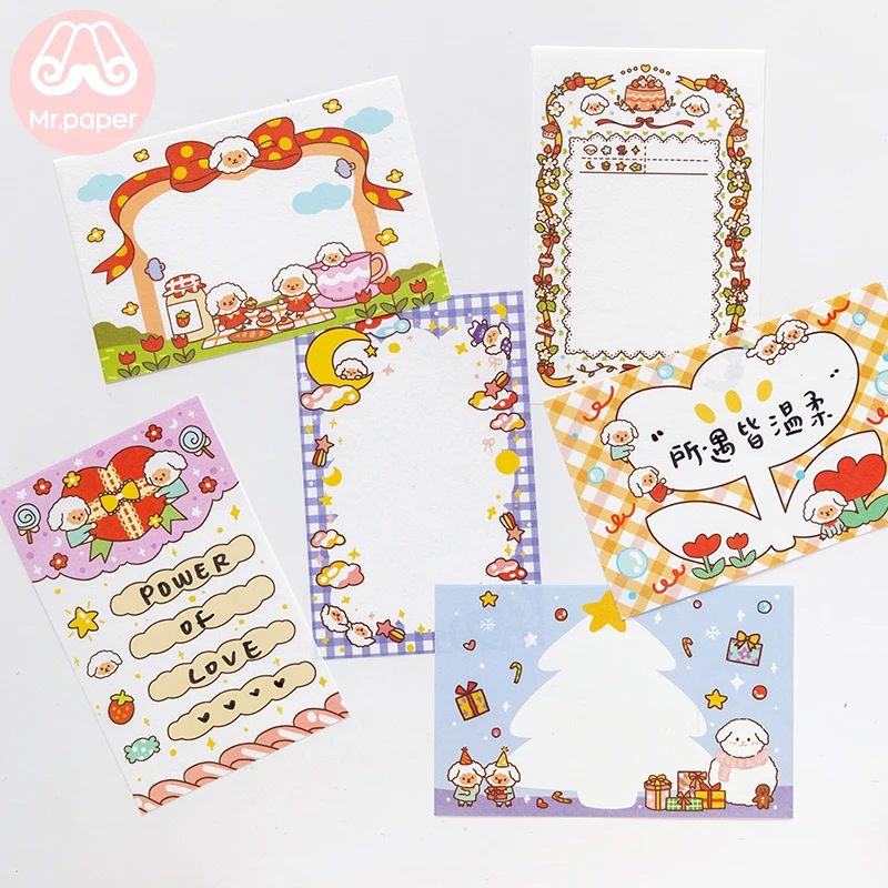 Mr Paper 30 шт./лот милые накладки для записей в Корейском стиле из овечьей шерсти