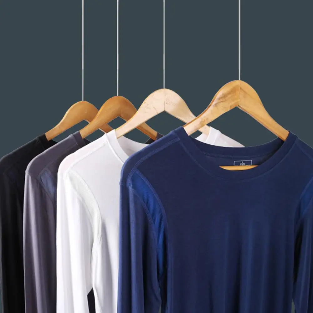 Мужское термобелье модное эластичное тонкое дышащее однотонное нижнее белье