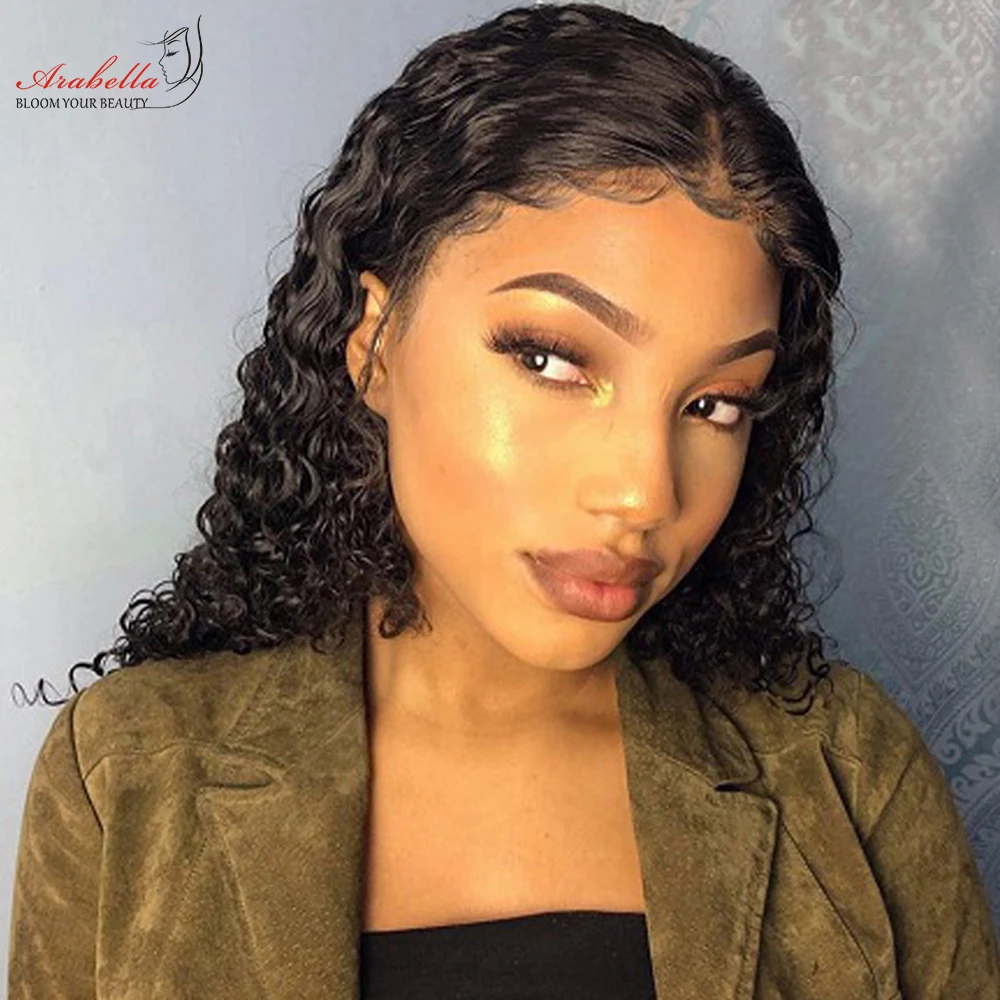 

Water Wave Bob Wig 13x5x2 Transparent Lace Wig Arabella Peruvian Human Hair Wigs For Black Women Pre Plucked Straight Bob