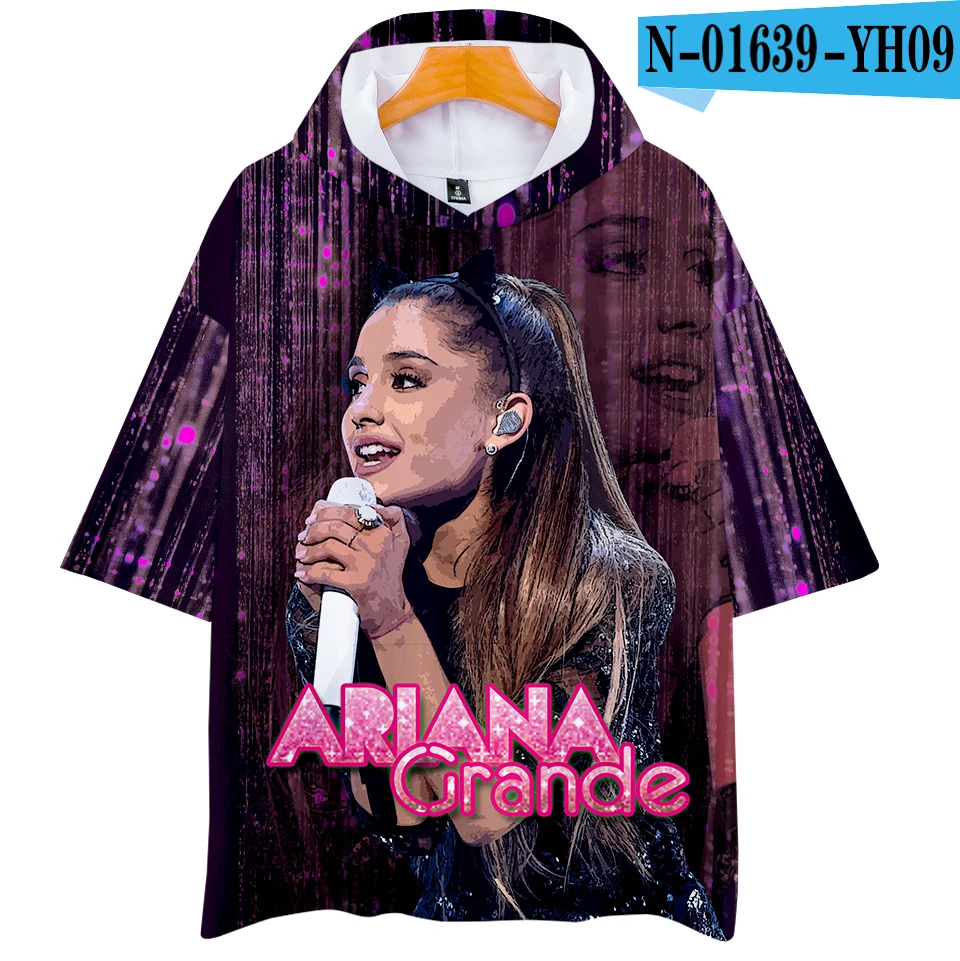

Ariana Grande 3D Printed Hooded T-shirts Women/Men Fashion Summer Short Sleeve Tshirts Hot Sale Trendy Streetwear Clothes